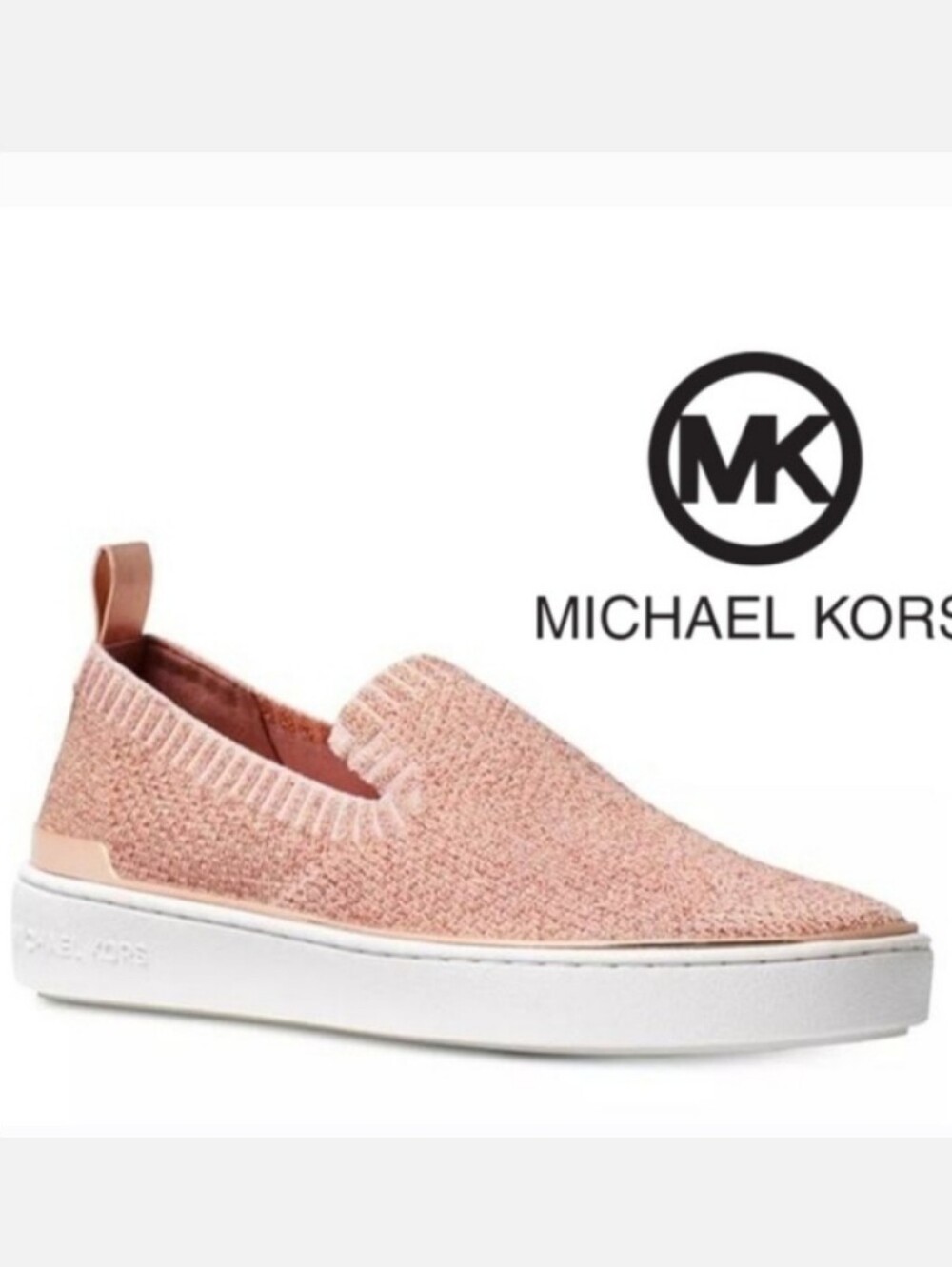 MICHAEL KORS Skylar Metallic Knit Slipon Sneakers